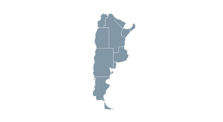 Fototapeta premium A simplified blue outline depicting the geographical shape of the country of argentina south america high quality professional
