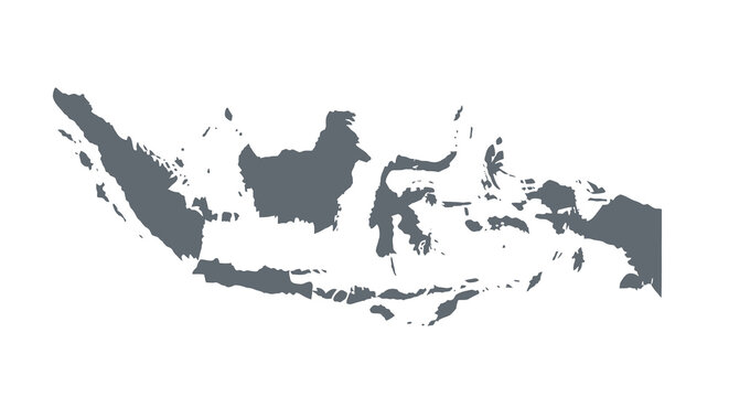 A dark silhouette outlines the archipelago of indonesia showcasing its numerous islands and complex coastline high quality professional