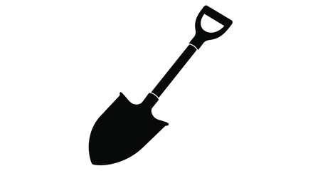 shovel silhouette on white background high quality professional © Sakib Studio