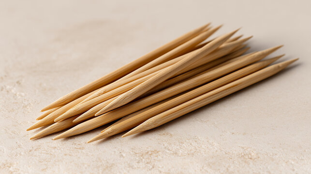Bamboo cocktail picks isolated photorealistic product shot