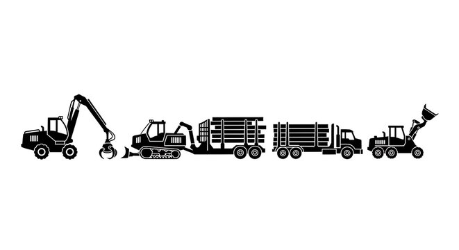 Heavy machinery transportation convoy.