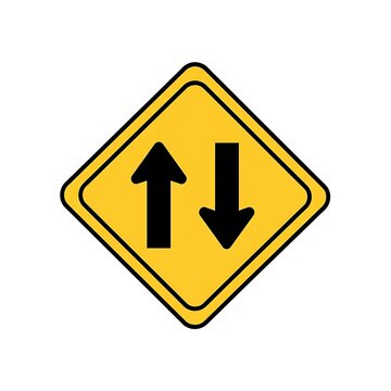 Traffic sign with arrows.