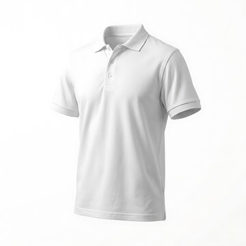White polo shirt on mannequin.