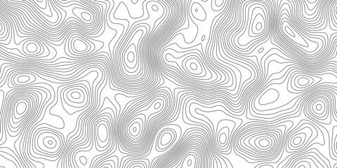Naklejka premium Abstract topographic contours map background. Topographic map and landscape terrain texture grid. Modern design with White background with topographic wavy pattern design. Black-white background.