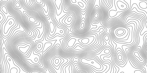 Naklejka premium Abstract topographic contours map background. Topographic map and landscape terrain texture grid. Modern design with White background with topographic wavy pattern design. Black-white background.