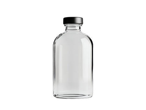 Glass bottle with black cap clear glass container featuring a secure black cap for storage or display