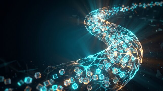 Abstract Cybersecurity and Cloud Data Stream Technology Background
