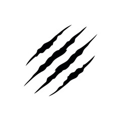 Puma claw scratches silhouette vector flat design isolated on white background. © Ximora