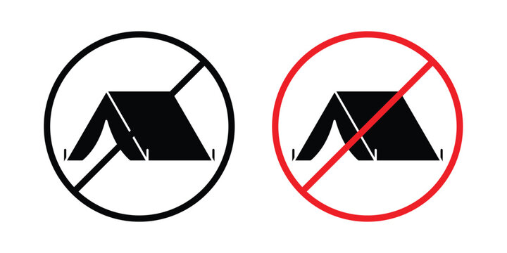 No camping sign - vector illustration eps10