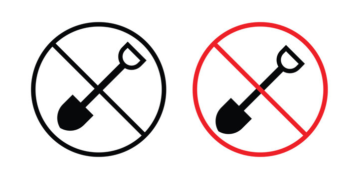 No digging sign - vector illustration eps10