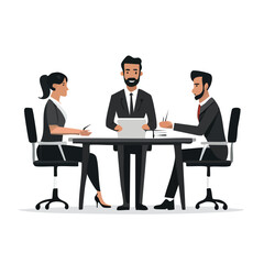 Obraz premium Business professionals in a meeting with business professionals collaboration discussion document planning strategy management corporate agreement partnership teamwork conference briefing