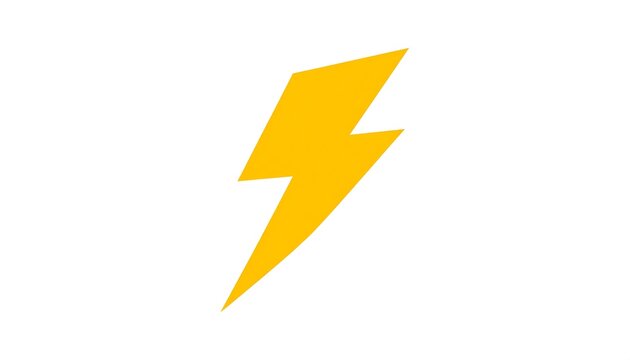 Simple yellow lightning bolt graphic on white background