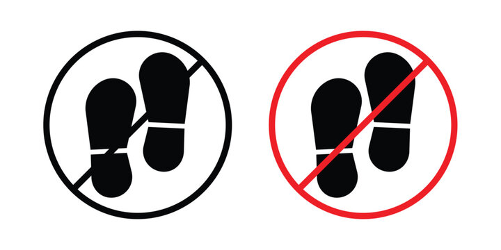 No foot print sign - vector illustration eps10