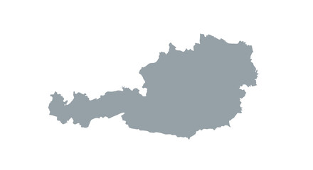 A grayscale silhouette depicts the geographical shape of austria showcasing its land borders and outline high quality professional © ArtBySalea07