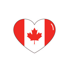 Fototapeta premium A heart-shaped illustration of the Canadian flag with a maple leaf is shown prominently.