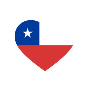 The Chilean flag is creatively designed as a heart symbolizing love for Chile.