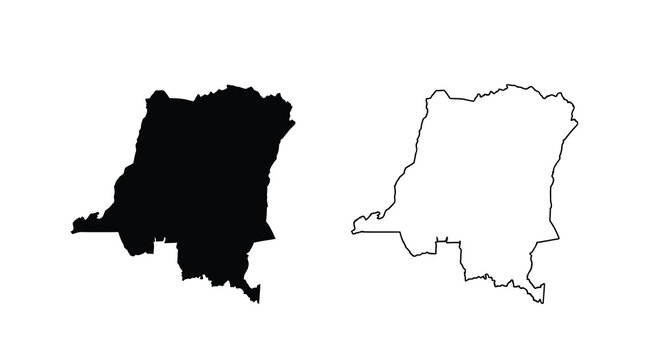 A visual comparison displays the republic of congo s silhouette in both filled black and outlined white