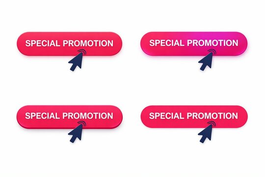 Mouse cursor clicking special promotion banner with gradient effect