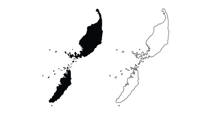 A striking comparison of fiji s landmass presented in both filled black and outlined white forms high quality © ArtBySalea07