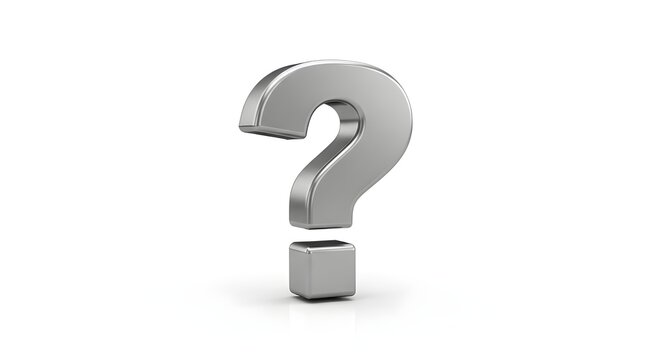 3d question mark, silver question mark, question mark on white background
