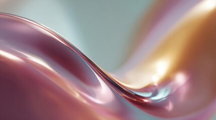 Naklejka premium Abstract digital art piece that appears to be a close-up of a wave or a liquid. the wave is made up of multiple layers of different shades of pink, purple, and gold, creating a gradient effect.