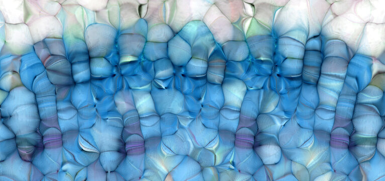  mostly blue blobby shapes squashed together