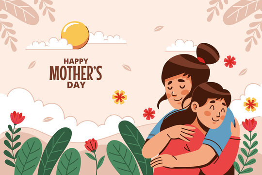Ilustrasi vektor kartun pasangan anak laki-laki dan wanita membawa buket bunga untuk kartu desain Hari Valentine yang penuh cinta dan kebahagiaan bagi keluarga