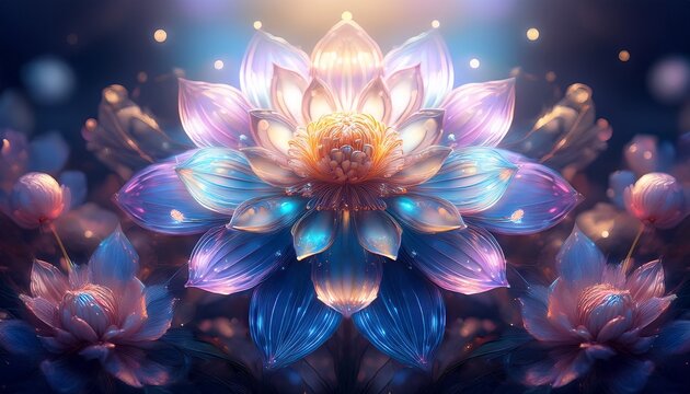 symmetrical enchanted flora stunning flower ethereal backdrop