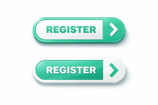 Modern green register button with arrow icon