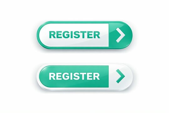 Modern green register button with arrow pointing right