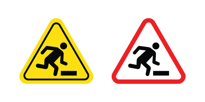 Tripping hazard warning sign - vector illustration eps10