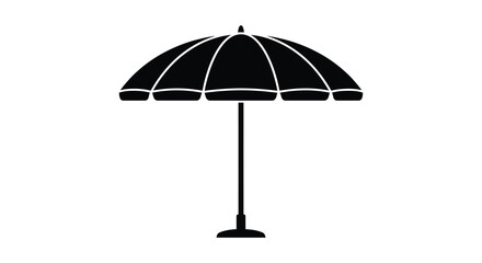Simple black silhouette of a parasol or beach umbrella on a white background © MSTMAJEDA