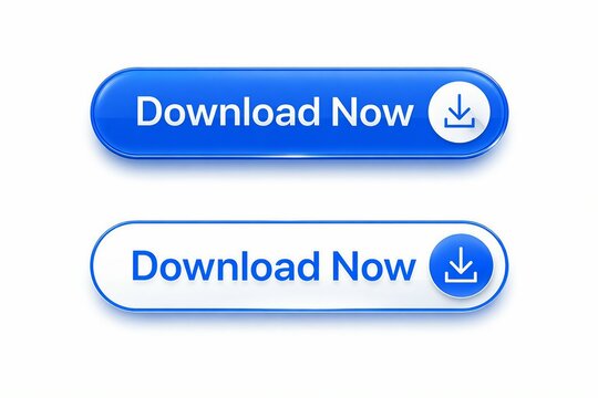 Modern blue download button with arrow icon