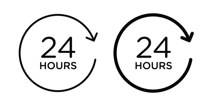 Twenty four hours icon - vector illustration eps10