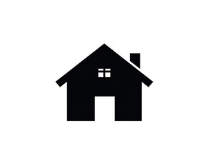 Obraz premium Simple black silhouette of a house (1)