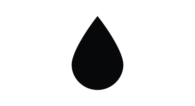 Simple black teardrop shape isolated on a white background