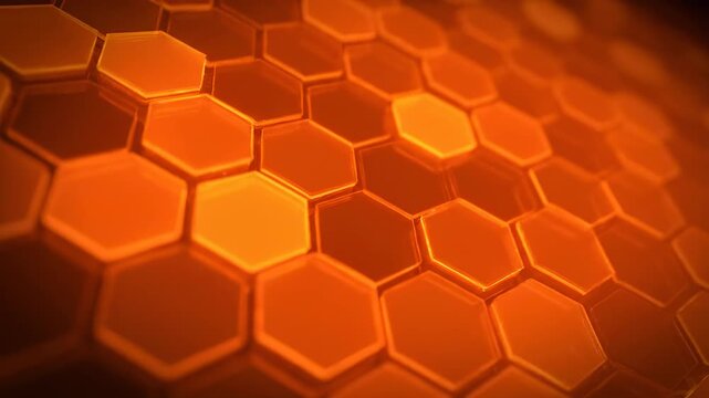 Abstract 3D rendering of honeycomb structure, hexagonal geometric pattern