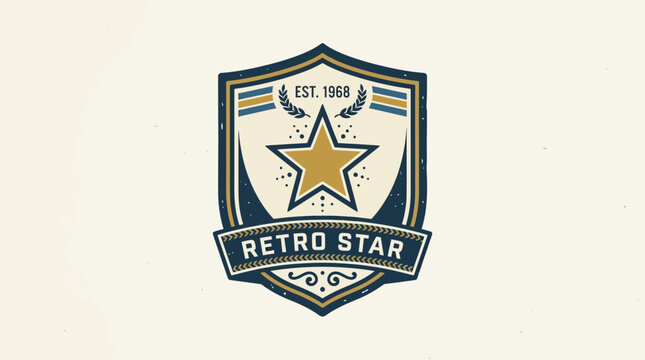 Vintage-style badge design featuring a central star, established in 1968, ideal for retro branding