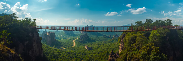 Obraz premium suspension bridge in Tsingy de Bemaraha National Park in Madagascar