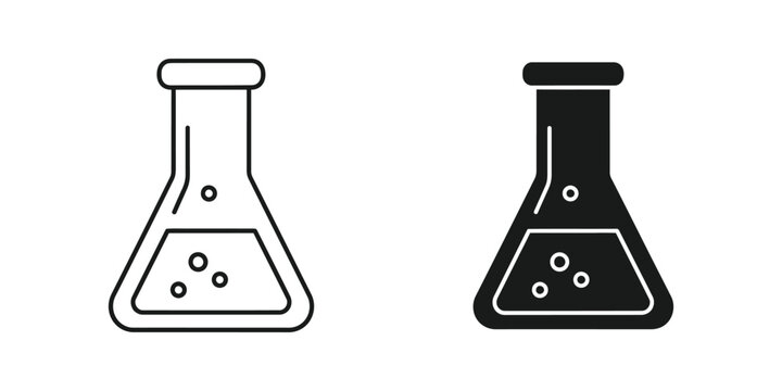 Comparison of empty and filled laboratory erlenmeyer flasks with liquid droplets