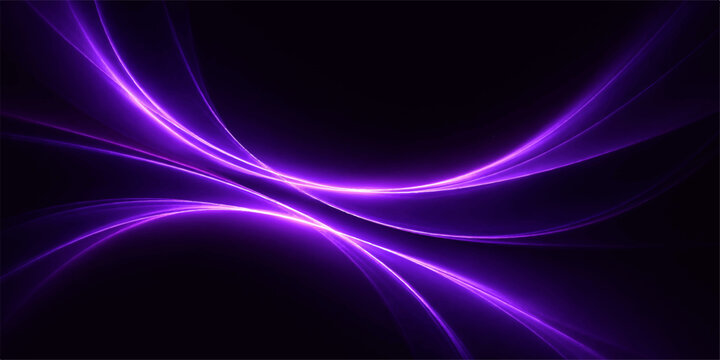 Abstract light wave background: glowing purple lines smooth flowing curves energy motion futuristic digital design