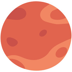Obraz premium Red Planet Flat Vector Illustration