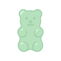Fototapeta premium Green gummy bear candy sweet treat.