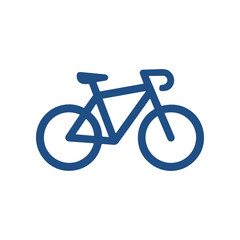 Fototapeta premium Blue bicycle icon on white background.