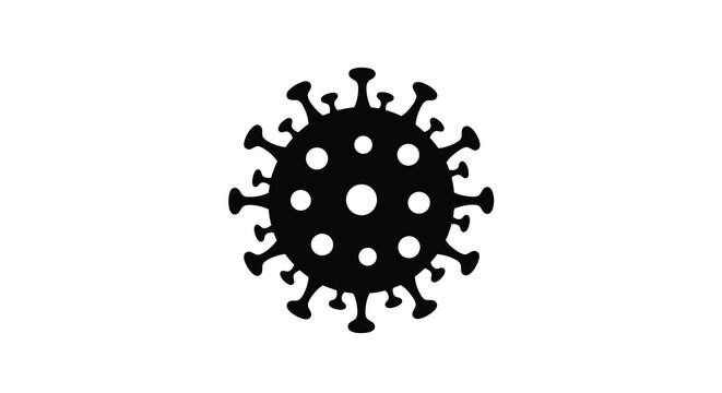 virus silhouette with spiky protrusions on white background