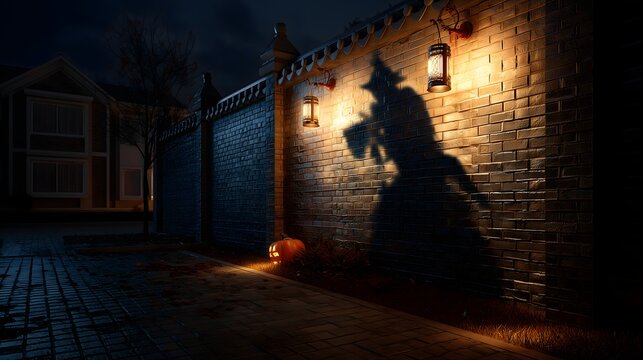 Halloween jiangshi shadow play night