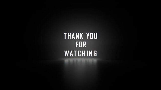 Thank you for Watching Smooth Text Animation on a black background. High-quality 4K footage