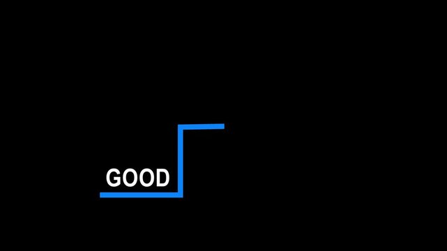 Highlight staircase progress from good to better to best, continuous improvement, personal or professional growth 4k video...