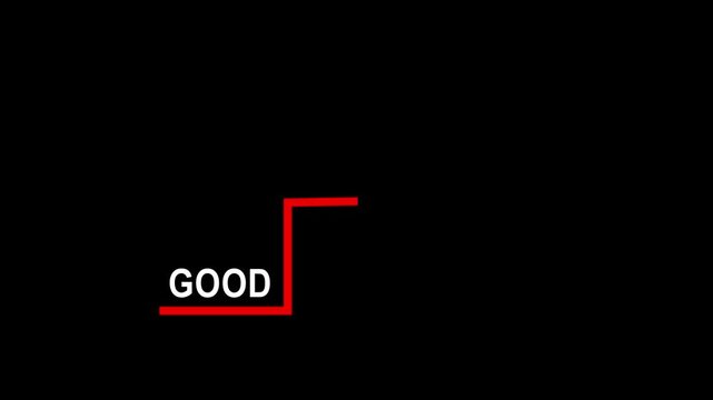Highlight staircase progress from good to better to best, continuous improvement, personal or professional growth 4k video...