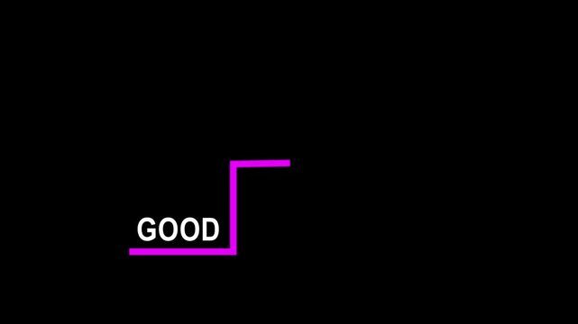 Highlight staircase progress from good to better to best, continuous improvement, personal or professional growth 4k video...